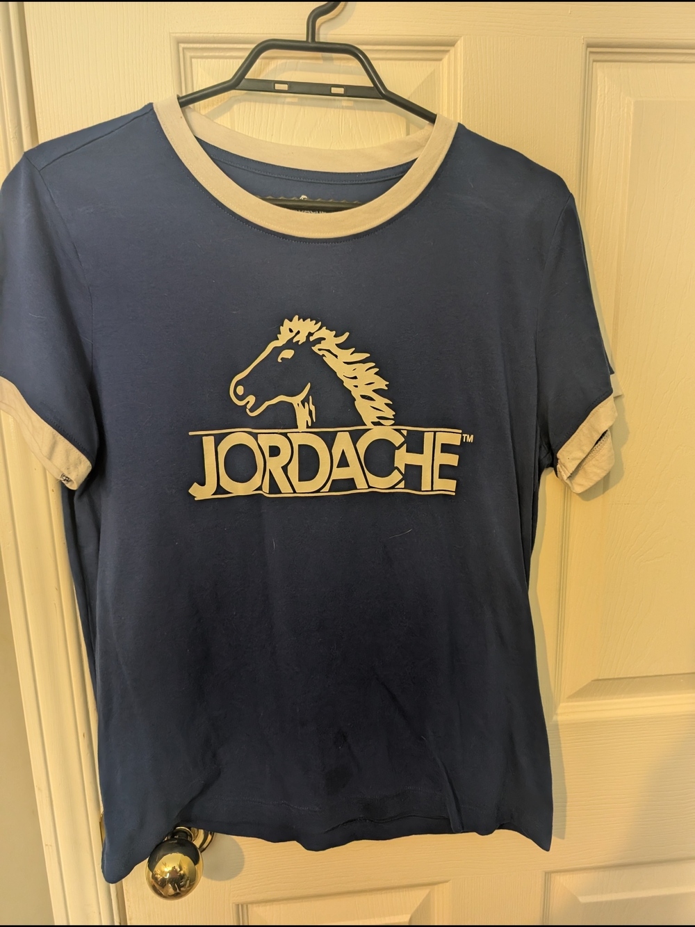 Jordache Blue Tee with Cream Trim and Logo
